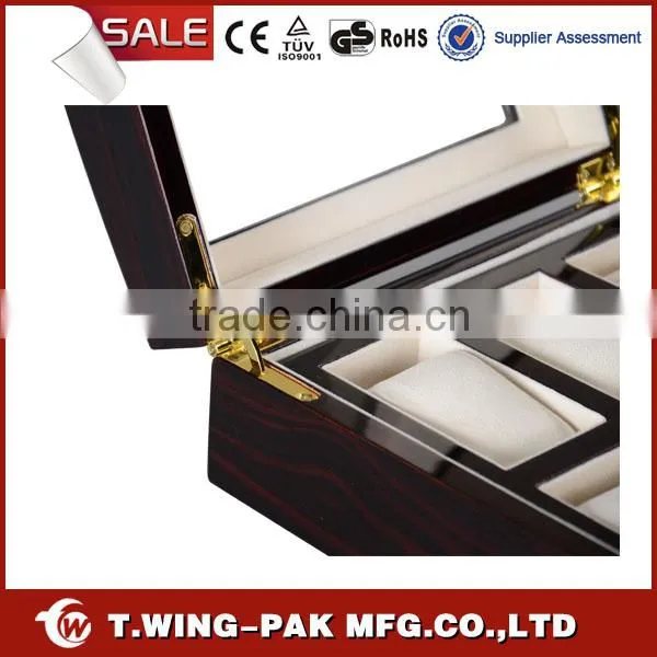 Wholesale Velvet Wooden Watch Box&case, China Made, for 6 Watches, Luxury Look, Window photo-4