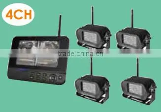 2.4GHz Wireless Backup Reversing Kit 7" Wireless Rear View System With Wifi Night Vision IR Camera 4 Video in photo-2