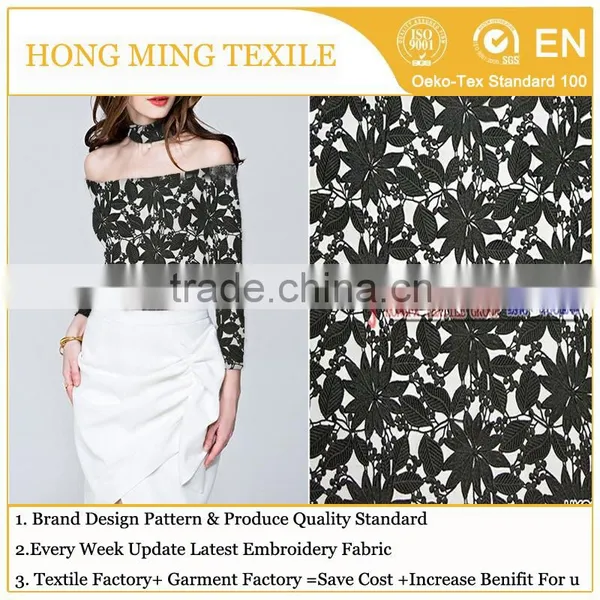 Fashion Classical Style Water Soluble Chemical Lace Embroidery Designs For Textile Accessories / Apparel