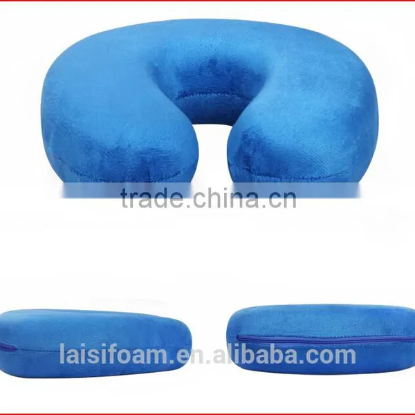 100% Polyester u Shape Pillow for Neck Pillow Memory Foam Travel Neck Pillow LS-U-020-D