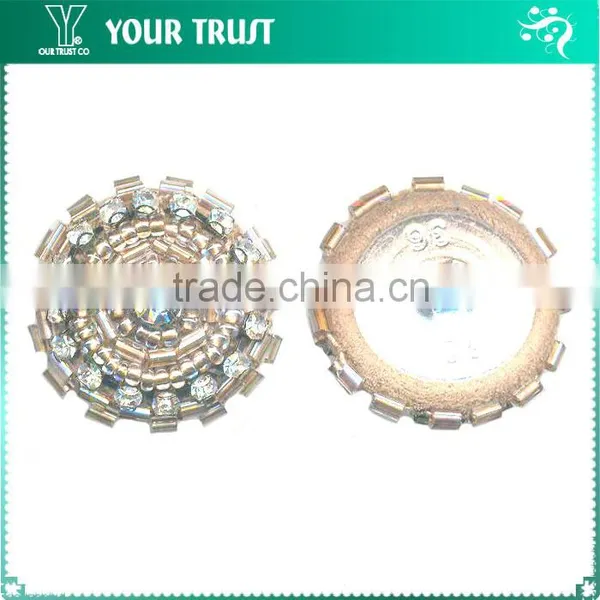 4MM Clear Rhinestone Rhodium Cup 2MM White Pearl Shank Cover Button photo-2