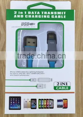 2 In1 Usb Cable Usb Data Cable for Iphone/samsung photo-2