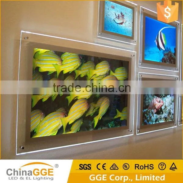 Acrylic Photo Frame LED Crystal Light Box Frameless LED Crystal Light Frame Slim LED Advertising Display Light Frame photo-6