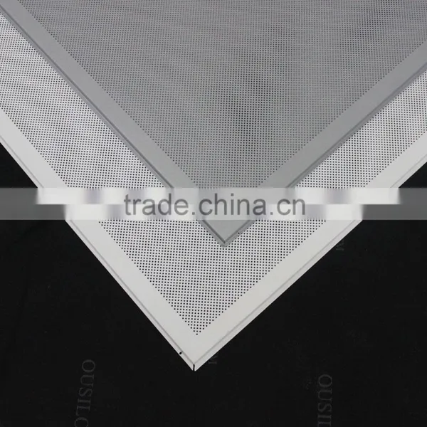 SGS Tested Fireproof Aluminum or GI Perforated Ceiling Tiles 600x600, Aluminum Acoustic False Ceiling Panel photo-3