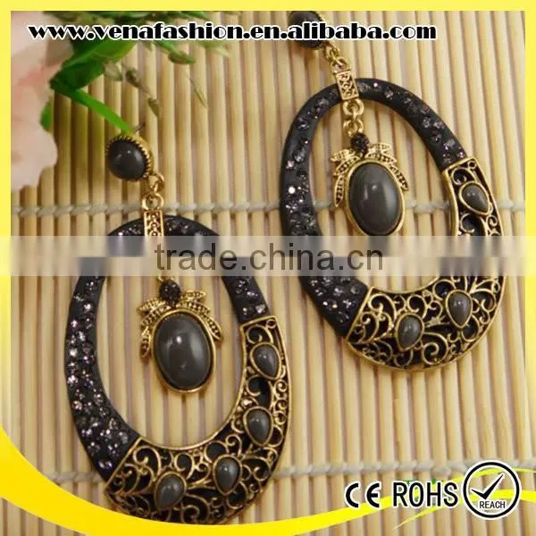 Vogue Ellipse Round Shaped Hollow Gold New Design Earring photo-6