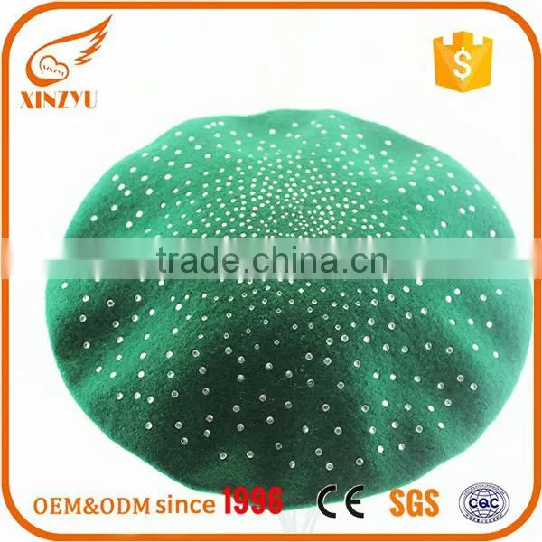 100% Wool French Beret Hat Applique Wholesale Cool Army Cap photo-5
