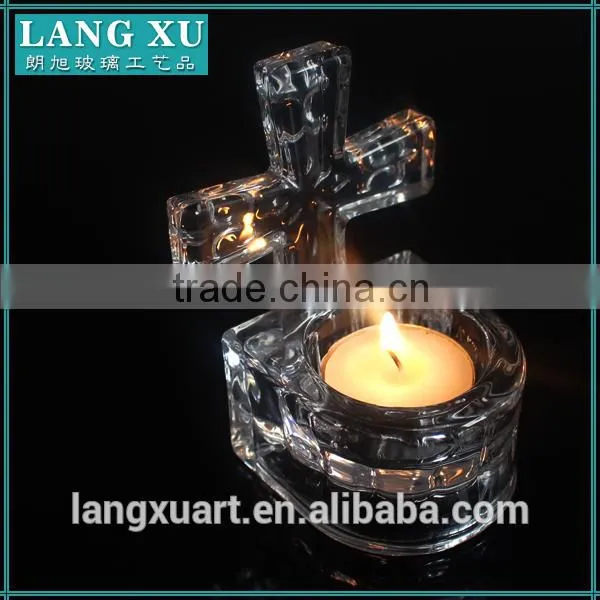 LX-Z140 Christian Cross Religious Crystal Tealight Candle Holder photo-2