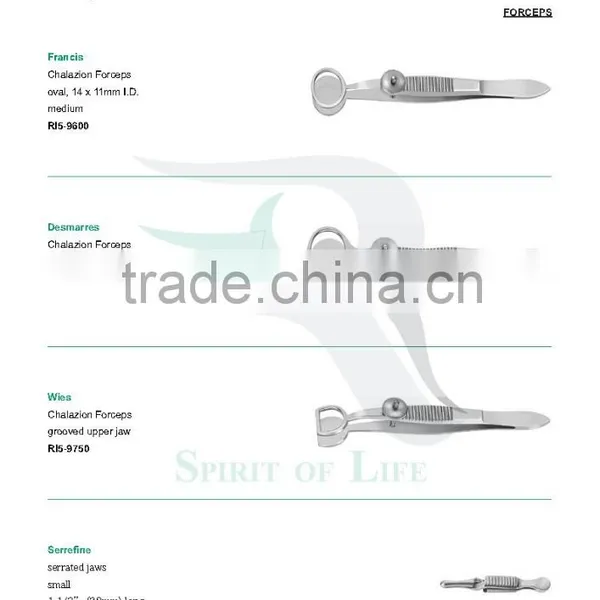 Erhardt Lid Forceps, Downes Lid Clamp, Lambert Chalazion Forceps, Hunt Chalazion Forceps, Baird Chalazion, Francis Chalazion Fo photo-2