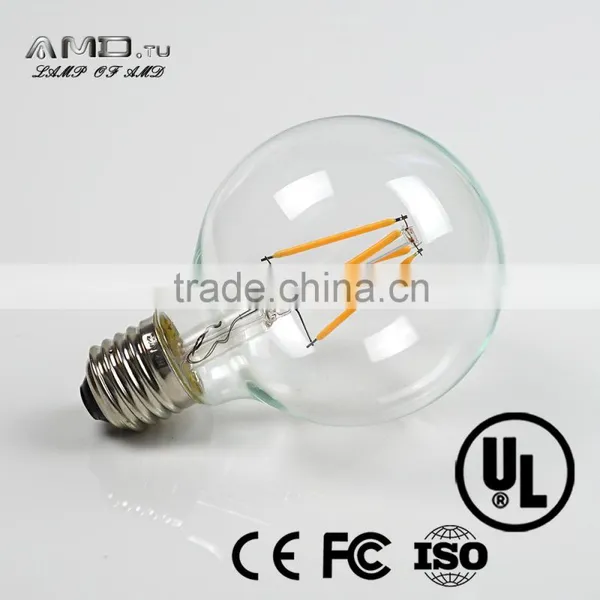 3 Years Warranty 110lm/wG24 G80 G95 G125 E27 E26 B22 Led Vintage Light Bulb, 4W Led Filament Lamp