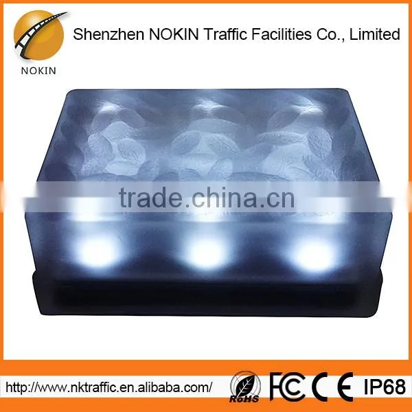 Optional Color Transparent Glass Outdoor Solar Ice Brick Light photo-3