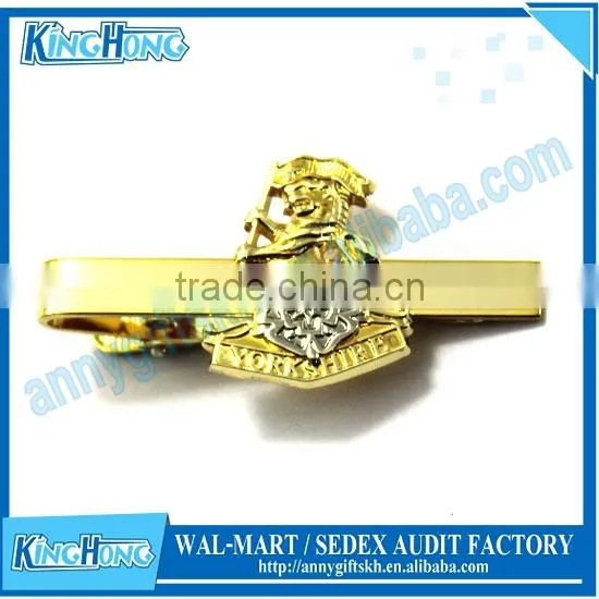 Royal Gold Finishing Two Tone Plating Design Custom Tie Clip