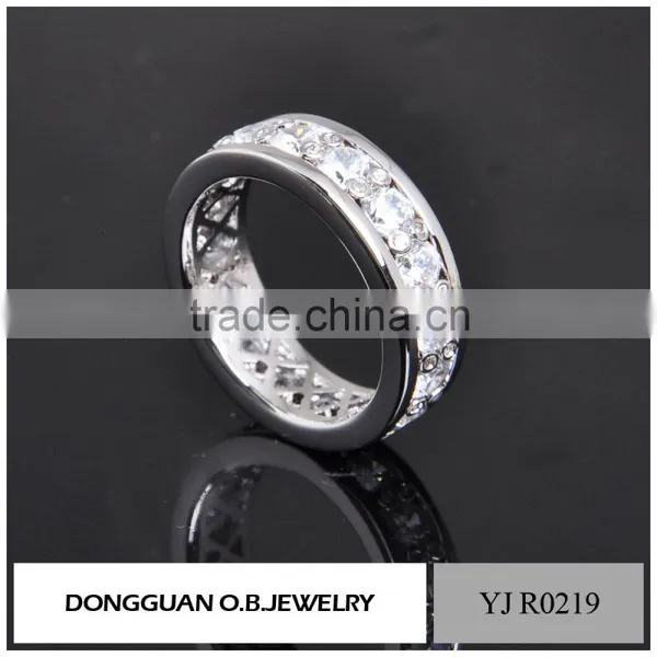 Fashion Women Wedding Ring Stainless Steel Single Cubic Zirconia Classic Engagement Ring photo-5