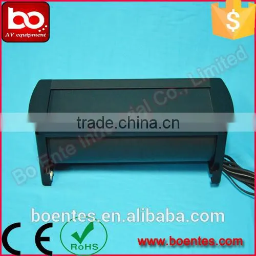 Conference Table Socket for Aluminum Silver Desktop Manual Rotating Power Socket With Switch photo-3