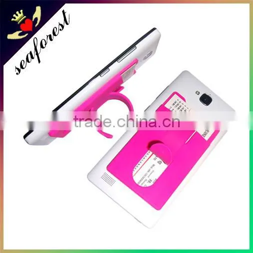 China Popular Hot 3M Silicone Smart Wallet,print 3m Adhesive Silicone Smart Phone Pocket,silicone Smart Wallet With Phone Stand photo-3