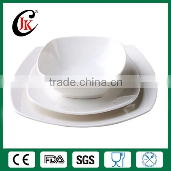 Wholesale Promotional Custom Cheap Bone China White Square Ceramic Dinner Set photo-2