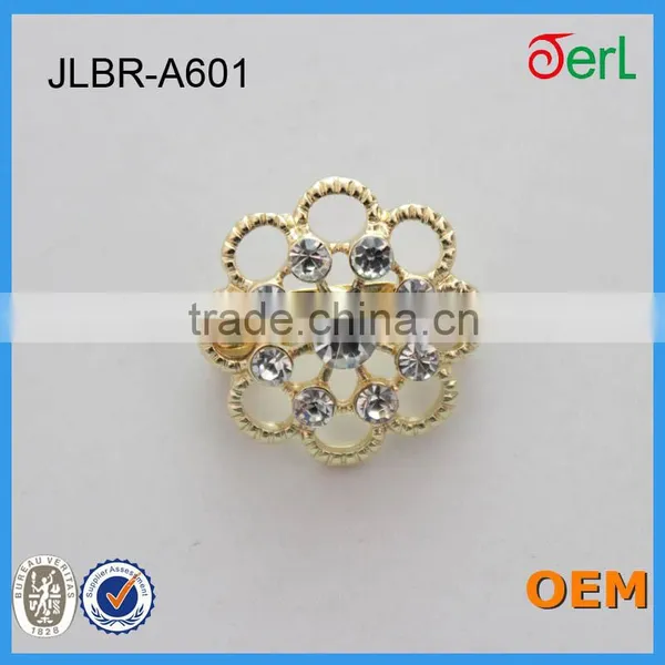 Shinning Small Flower Clear Crystal Alloy Flower Rhinestone Brooch photo-5