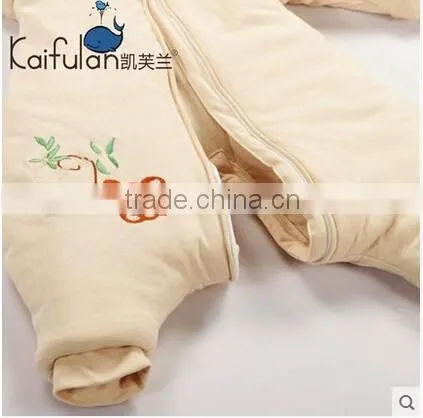100% Cotton Newborn Infant Baby Anti Kicking Foot Sleeping Bag With Detachable Sleeves for Winter photo-3