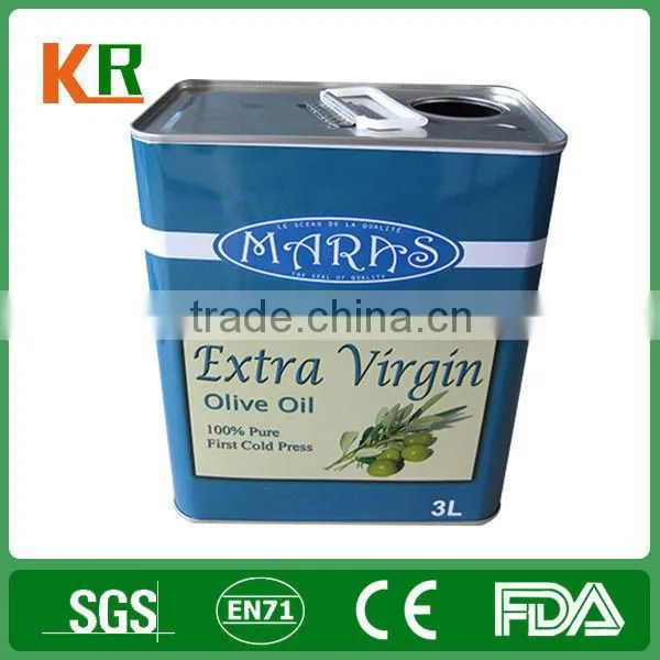 0.5 - 20 L Rectangular Olive Oil Tin Cans With Plastic Cap