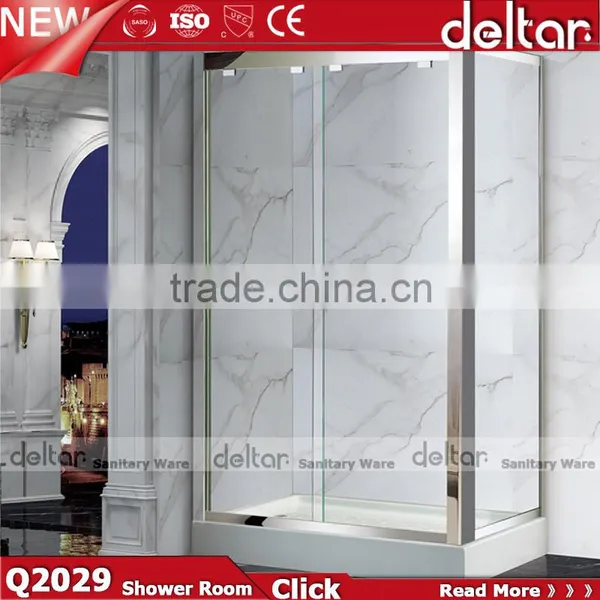 Two Sliding Doors Aluminum Shower Room 6mm/8mm Square Sliding Shower for Hotel Shower Cubicle photo-2