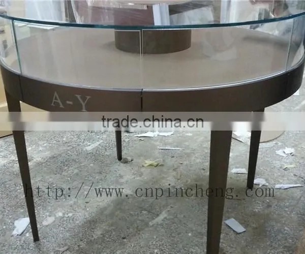 Modern Wood Custom Made Tempered Glass Showcase for Jewelry Shop