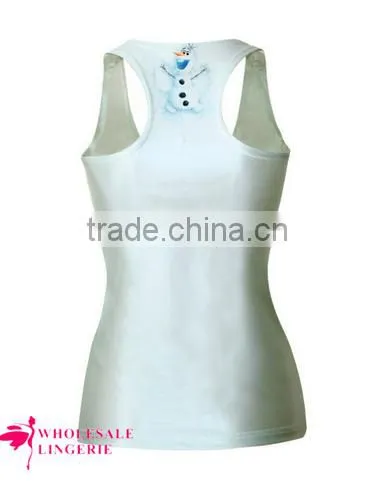 White Snowman Olaf in Frozen 3D Printed Ladies Fashion Tops Tank Tops 2015 photo-3
