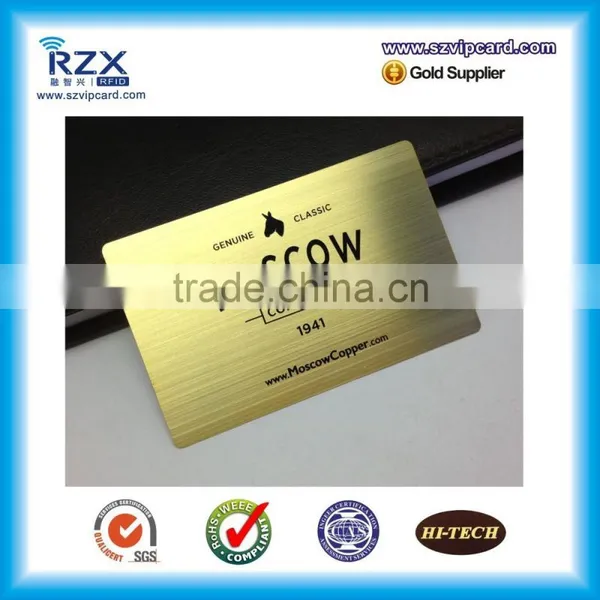 Custom Design CR 80 Size Printable Gold Metal Business Card With Contact Chip or Magnetic Stripe photo-5