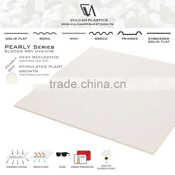 Greenhouse Polycarbonate Solid Embossed Sheet (Pearly RED) photo-2