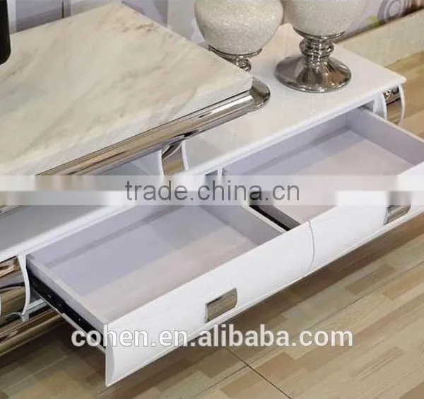 Hot Selling Royal Luxury High Gloss Stainless Steel TV Stand/cabinet Design E1073 photo-5