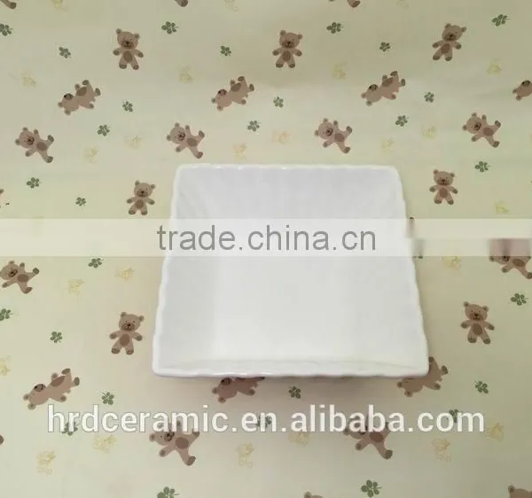 Stocked New Style Restaurant Square Ceramic Plates Dishes / Salad Bowl photo-5