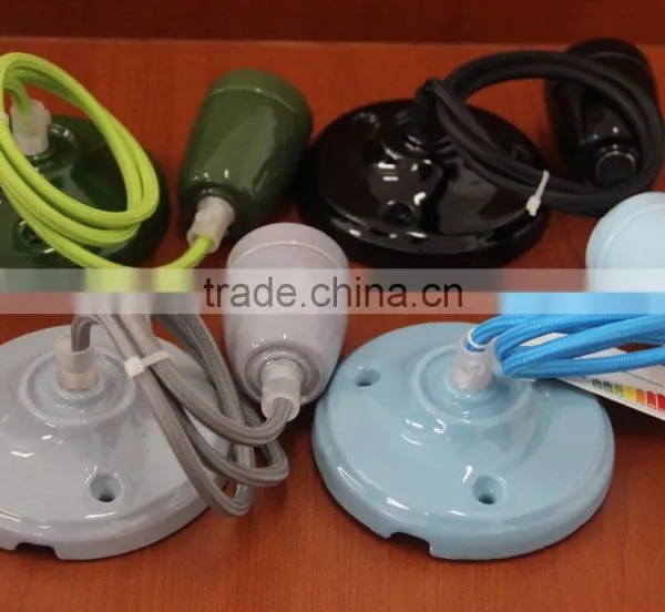 Porcelain E14/E27 Ceiling Pendant Lamp/ceramic Droplight photo-2
