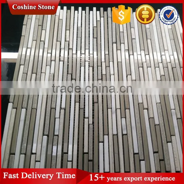 Mixed Color Strip Liners Mosaic Sheets Natural Marble Stone Pieces photo-2