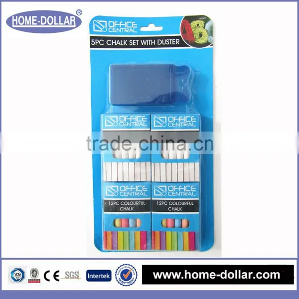 high quality white and color art drawing universally board small chalk set with eraser