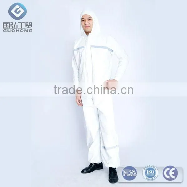 White Color Microporous Non-woven Work Disposable Coverall photo-5