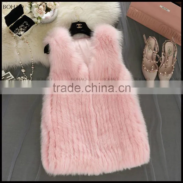 Silver Fox Hand Knit Vest Top Quality Fur Vest photo-2