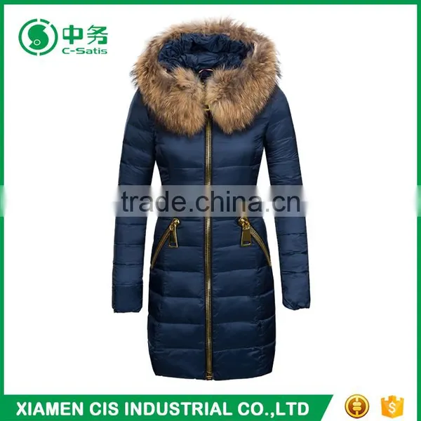Top Quality Winter Windproof Warm Women Duck Down Coat With Fur Collar photo-5