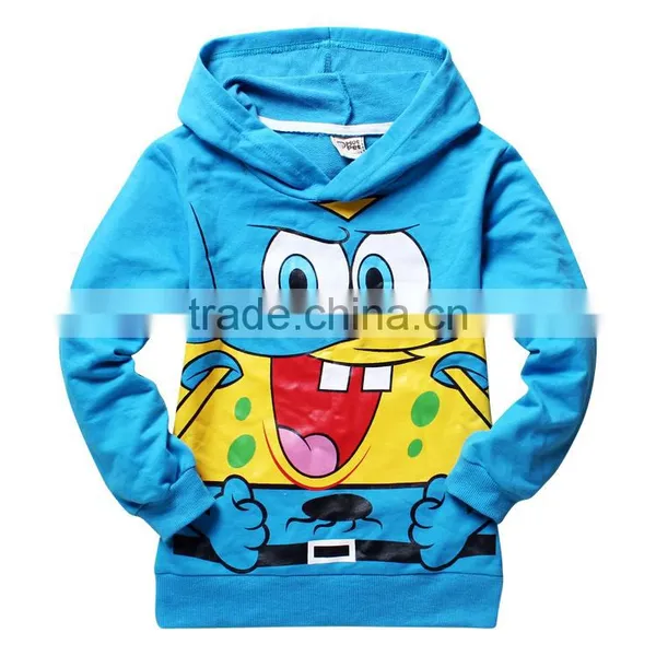 Brand New Boys Blue Cartoon Hoodies Kids Cotton Sweater Hood Baby Pullover