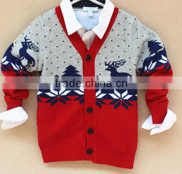 Baby Boys Nordic Snowflake Reindeer Cardigan Sweater photo-3