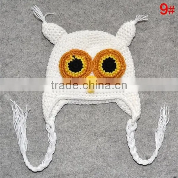 Fashion Pattern Free Baby Handmade Owl Crochet Hat photo-5