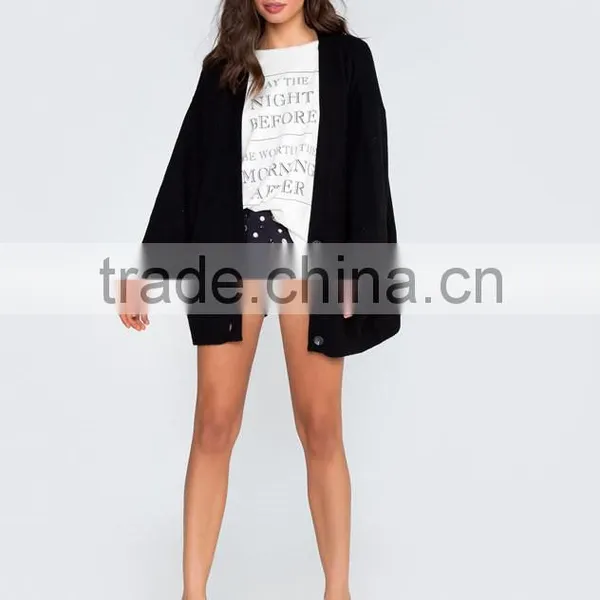 Women Long Classic Cardigan Sweaters Women Merino Wool Knitwear photo-2