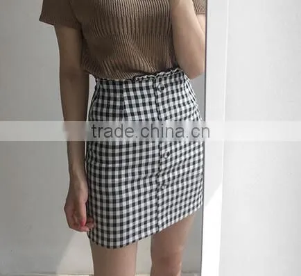 Runwaylover 5338 Sexy Europea Sexy High Waist Sexy Plaid Skirt photo-2