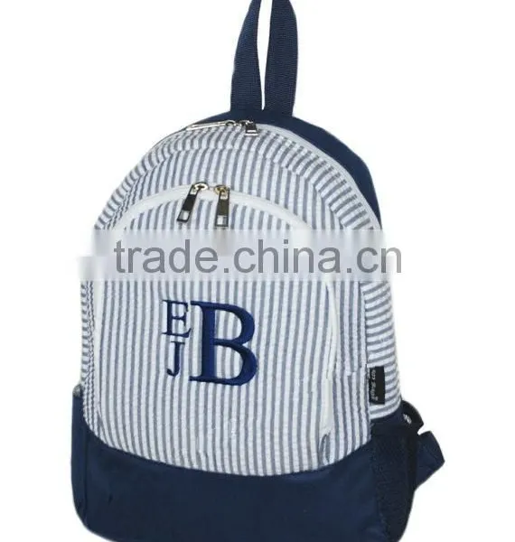 High Quality Seersucker White Toddler Backpack photo-2