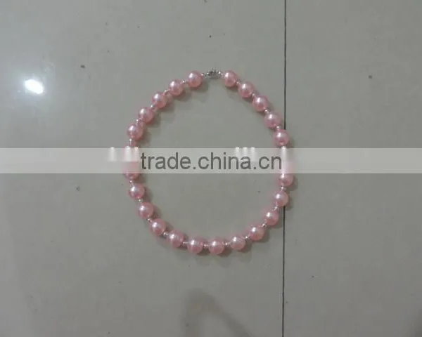 Baby Girl Summer Necklaces Round Pearl Jewelry Pink Kids Clothing Decor 2016 Wholesale Children Clothes Decor photo-5
