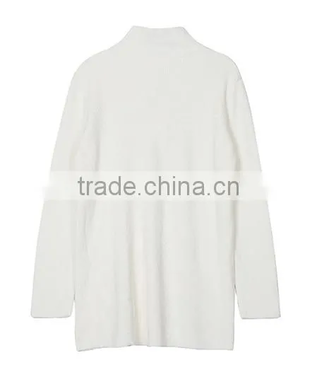 Women's Autumn Fitted Lace Bottom Long Knittting Turtleneck Sweater Tops With Lowest Price photo-4