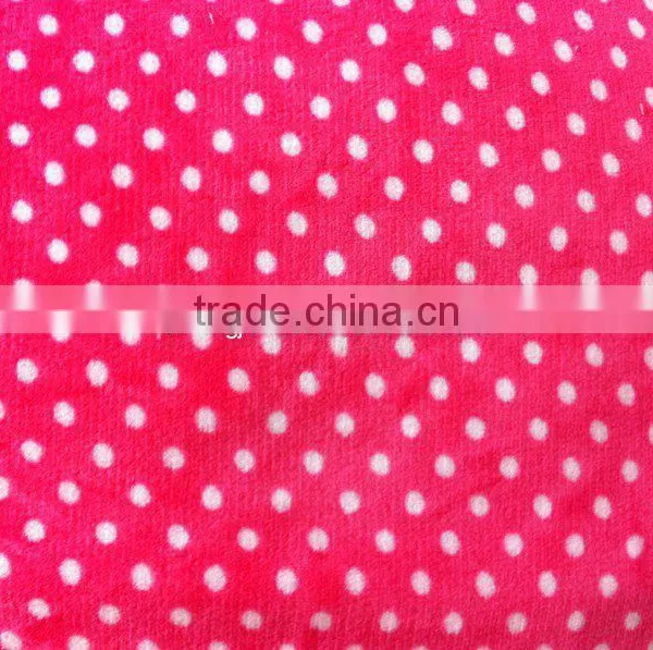 New Arrived 2013 Small Flecky Pattern ,double-side ,surper Soft ,printed Flannel Velvet Fabric