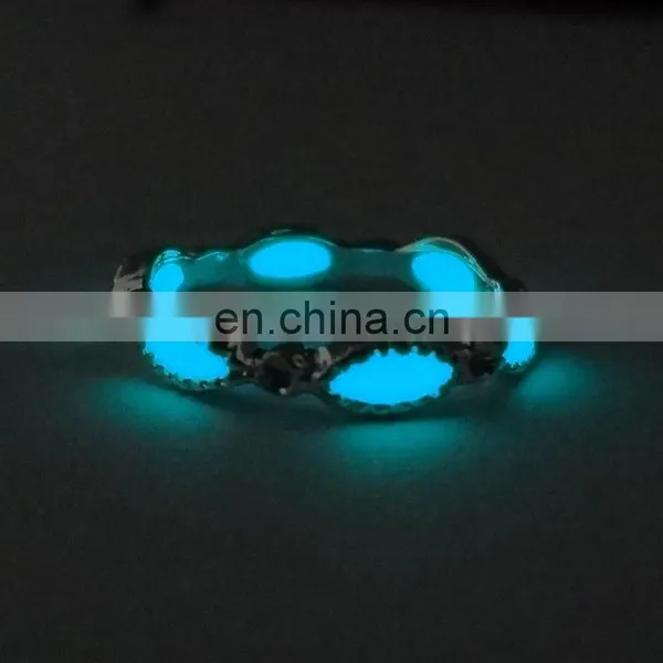 925 Silver Plated Infinity Hollow Out Glow In The Dark Ring For Couple photo-3