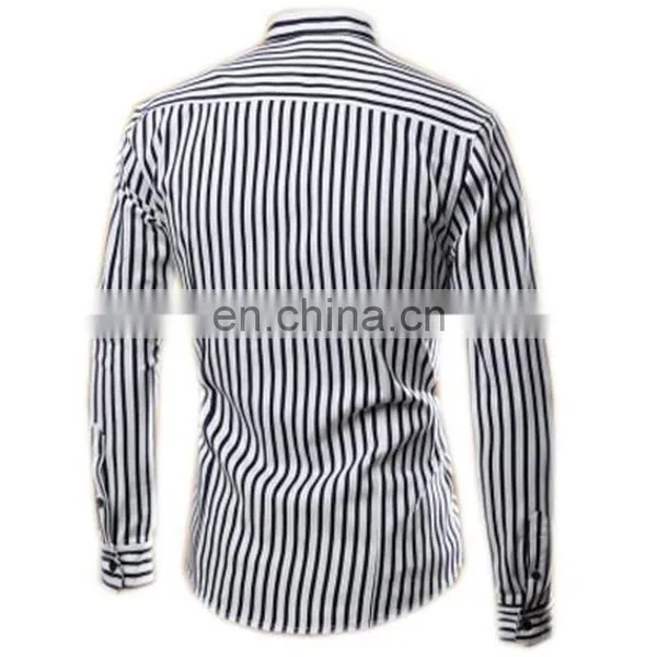 Fashion Slim Fit Stripe Men Dress Shirt for White Collar in ShenZhen photo-3