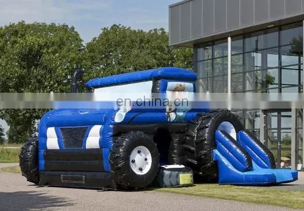 TRACTEUR AVEC TOBOGGAN CANONS A BOULES GONFLABLE