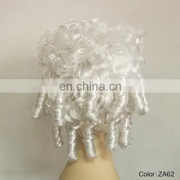 Rococo Baroque Short White Curly Wigs P-W237 photo-3
