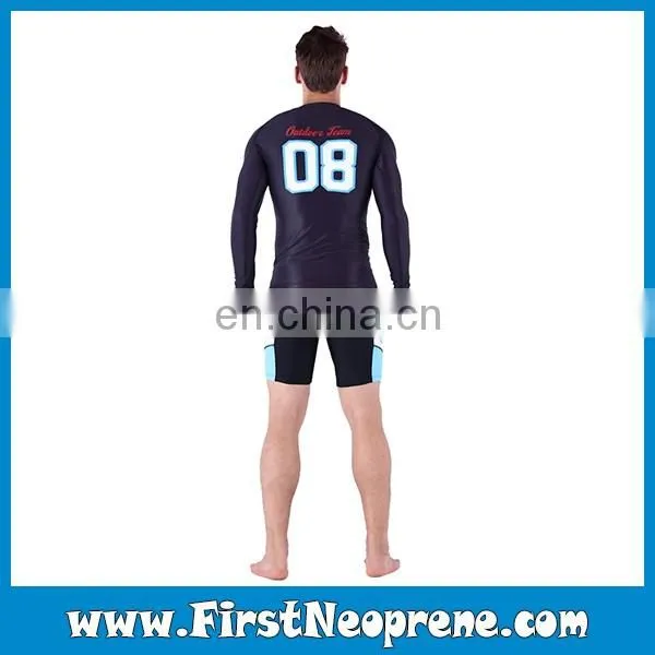 Black Carton Printing Men Style Long Sleeve Rashguards photo-2