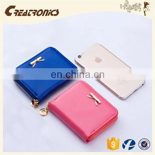CR European Test Passed Smooth pu Surface Inlaid the Bow Mini Coin Purse White Styling Small Women Wallet and Euro Coin Wallets photo-4